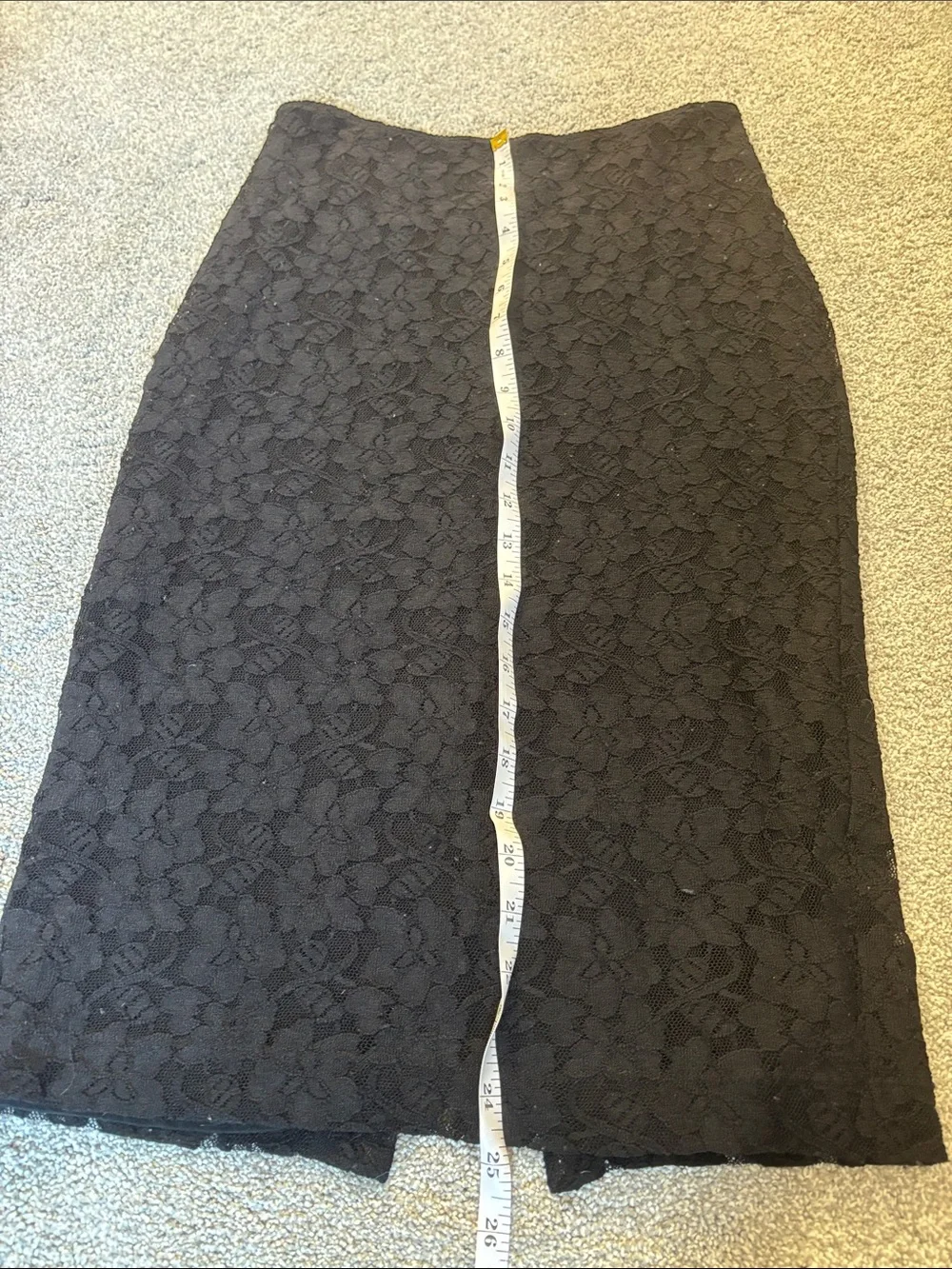 Classic Black Lace Pencil Skirt